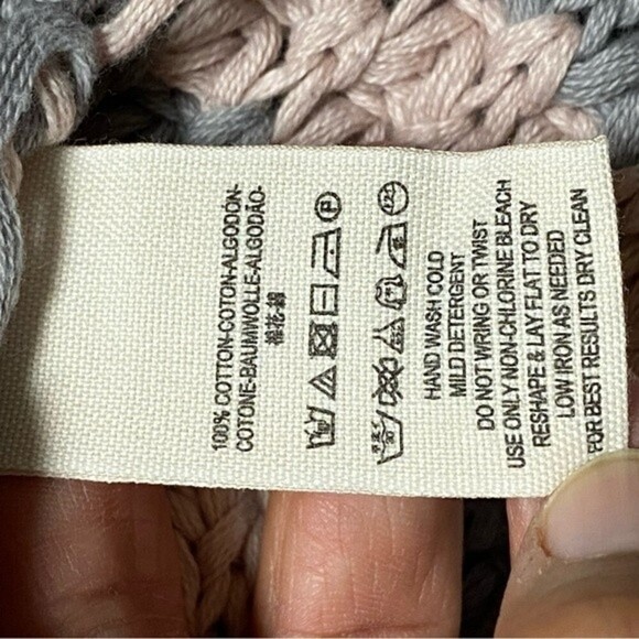 Free People Sweater Women’s Size Medium Pink Gray At The Beach Striped Sweater - Picture 11 of 13